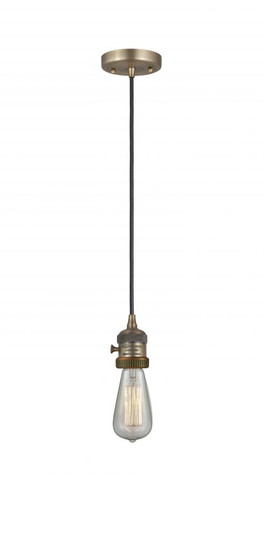 Bare Bulb - 1 Light - 3 inch - Brushed Brass - Cord hung - Mini Pendant (3442|201CSW-BB-LED)
