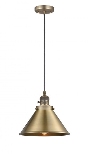 Briarcliff - 1 Light - 10 inch - Brushed Brass - Cord hung - Mini Pendant (3442|201CSW-BB-M10-BB-LED)