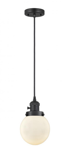 Beacon - 1 Light - 6 inch - Matte Black - Cord hung - Mini Pendant (3442|201CSW-BK-G201-6)
