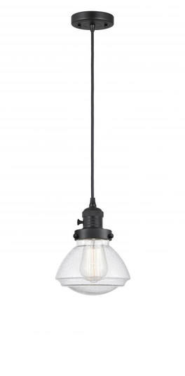 Olean - 1 Light - 7 inch - Matte Black - Cord hung - Mini Pendant (3442|201CSW-BK-G324-LED)