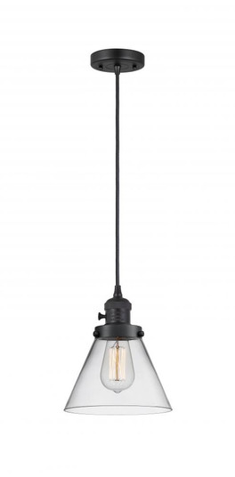 Cone - 1 Light - 8 inch - Matte Black - Cord hung - Mini Pendant (3442|201CSW-BK-G42-LED)