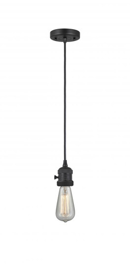 Bare Bulb - 1 Light - 3 inch - Matte Black - Cord hung - Mini Pendant (3442|201CSW-BK-LED)