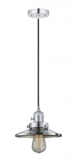Railroad - 1 Light - 8 inch - Polished Chrome - Cord hung - Mini Pendant (3442|201CSW-PC-M7-LED)