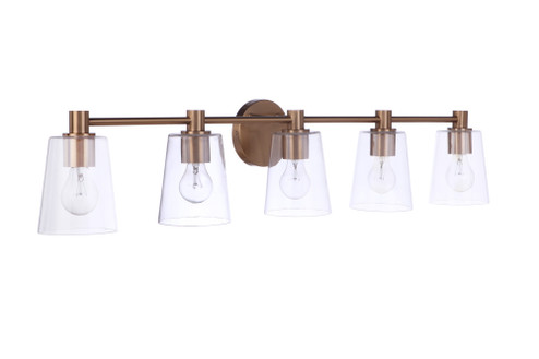 Emilio 5 Light Vanity in Satin Brass (20|12642SB5)