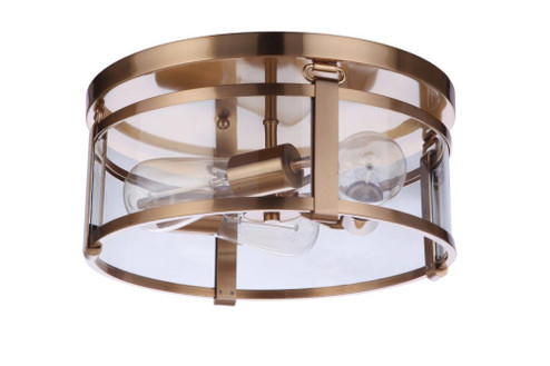 Elliot 3 Light Flushmount in Satin Brass (20|55383-SB)