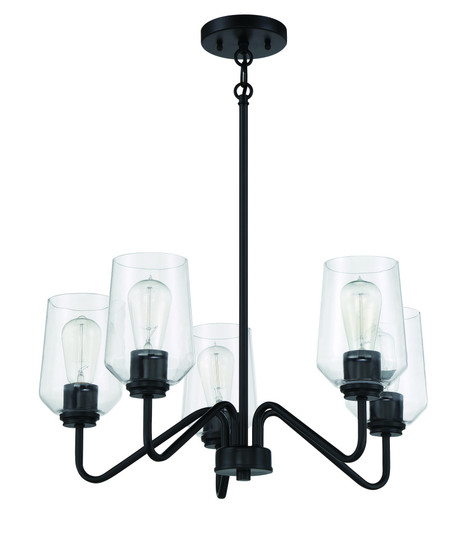 Shayna 5 Light Chandelier in Flat Black (20|56125-FB)