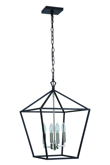 Flynt II 4 Light 16'' Foyer in Flat Black/Brushed Polished Nickel (20|56335-FBBNK)