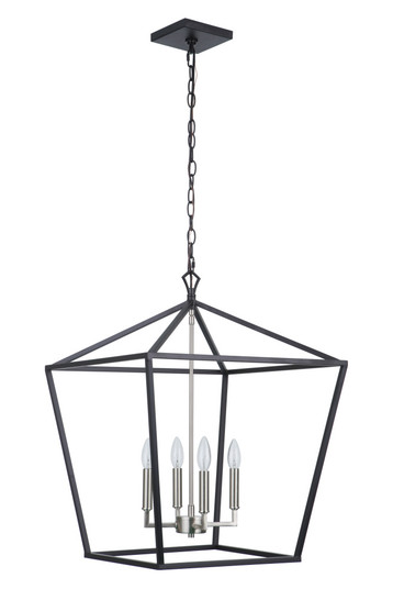 Flynt II 4 Light 20'' Foyer in Flat Black/Brushed Polished Nickel (20|56336-FBBNK)
