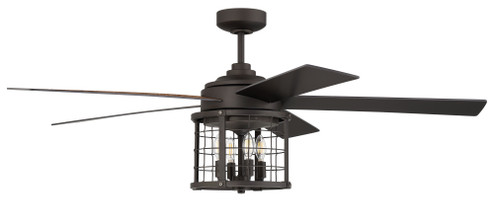 Nicolas 56'' 5-Blade Ceiling Fan in Espresso w/ Espresso/Mesquite Blades; Integrated Light Kit (20|NIC56ESP5)