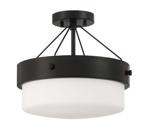 Oak Street 2 Light Convertible Semi Flush in Flat Black (20|XS3213-FB)