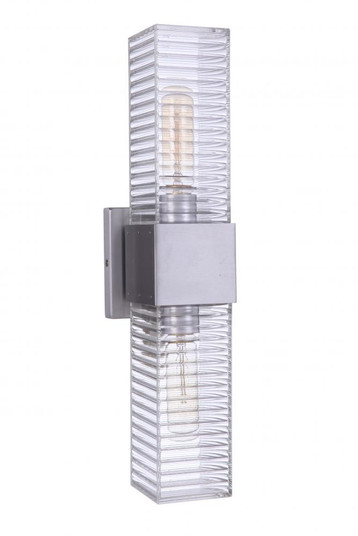 Ridge 18'' 2 Light Outdoor Wall Sconce in Satin Aluminum (20|ZA4500-SA)