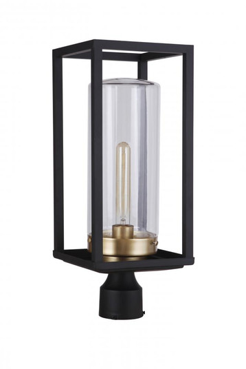 Neo 1 Light Outdoor Post Lantern in Midnight/Satin Brass (20|ZA4825-MNSB)
