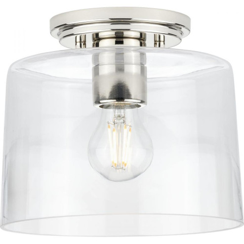 Adley Collection  One-Light Polished Nickel Clear Glass New Traditional Flush Mount Light (149|P350213-104)