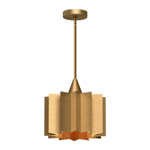 Plisse 12-in Aged Gold 1 Light Pendant (7713|PD528412AG)