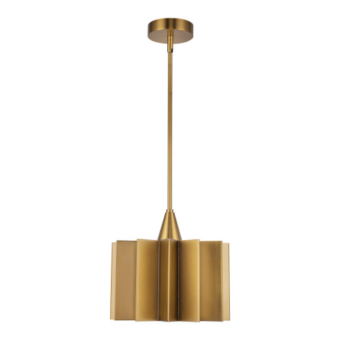 Plisse 12-in Aged Gold 1 Light Socket Pendant (7713|PD528412AG)
