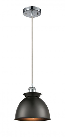 Adirondack - 1 Light - 8 inch - Polished Chrome - Cord hung - Mini Pendant (3442|516-1P-PC-M14-BK)