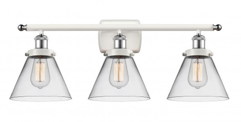 Cone - 3 Light - 28 inch - White Polished Chrome - Bath Vanity Light (3442|916-3W-WPC-G42)