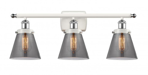 Cone - 3 Light - 26 inch - White Polished Chrome - Bath Vanity Light (3442|916-3W-WPC-G63-LED)