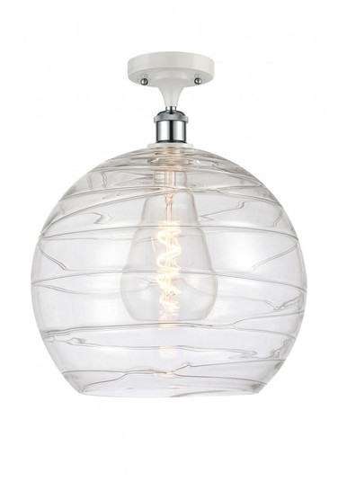 Athens Deco Swirl - 1 Light - 14 inch - White Polished Chrome - Semi-Flush Mount (3442|516-1C-WPC-G1213-14)