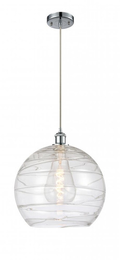 Athens Deco Swirl - 1 Light - 14 inch - Polished Chrome - Cord hung - Pendant (3442|516-1P-PC-G1213-14-LED)