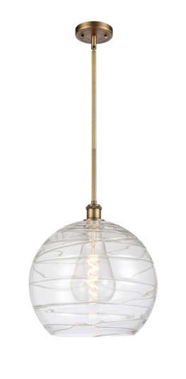 Athens Deco Swirl - 1 Light - 14 inch - Brushed Brass - Pendant (3442|516-1S-BB-G1213-14-LED)