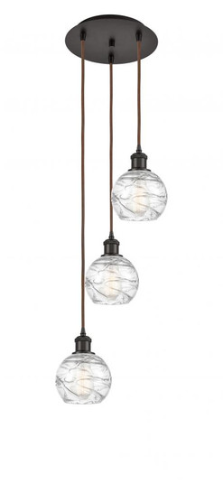 Athens Deco Swirl - 3 Light - 12 inch - Oil Rubbed Bronze - Cord hung - Multi Pendant (3442|113B-3P-OB-G1213-6)