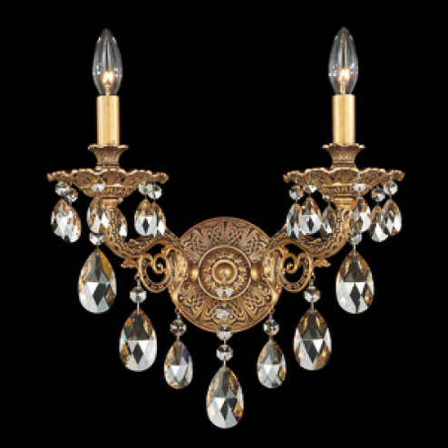 Milano 2 Light 120V Wall Sconce in Florentine Bronze with Clear Heritage Handcut Crystal (168|5642-83H)