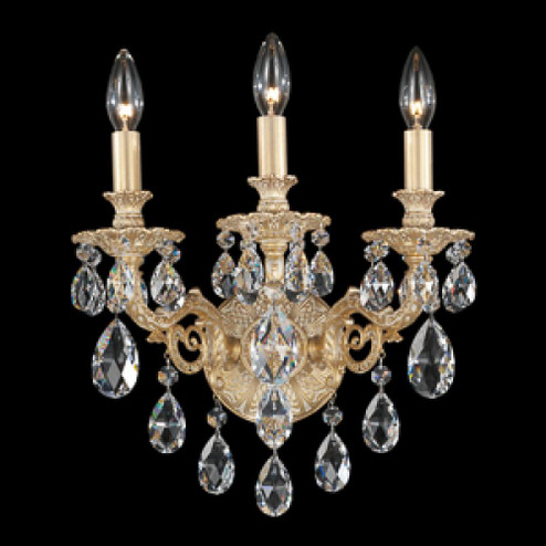 Milano 3 Light 120V Wall Sconce in Etruscan Gold with Clear Heritage Handcut Crystal (168|5643-23H)