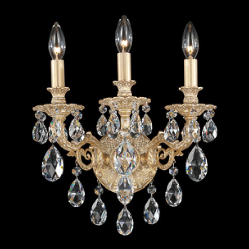 Milano 3 Light 120V Wall Sconce in Florentine Bronze with Clear Heritage Handcut Crystal (168|5643-83H)