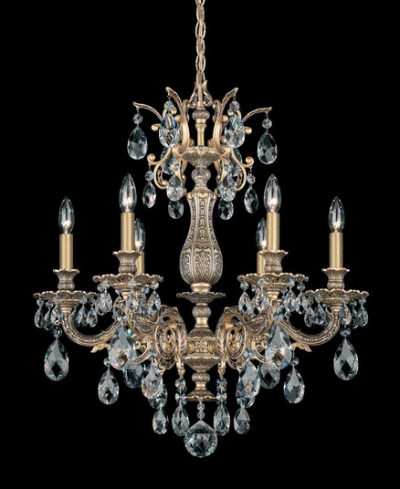 Milano 6 Light 120V Chandelier in Etruscan Gold with Clear Heritage Handcut Crystal (168|5676-23H)