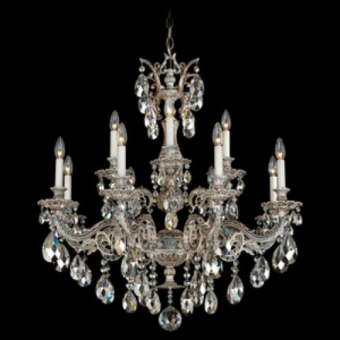 Milano 12 Light 120V Chandelier in Antique Silver with Clear Heritage Handcut Crystal (168|5682-48H)