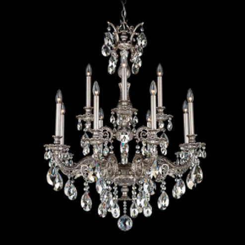 Milano 12 Light 120V Chandelier in Florentine Bronze with Clear Heritage Handcut Crystal (168|5683-83H)