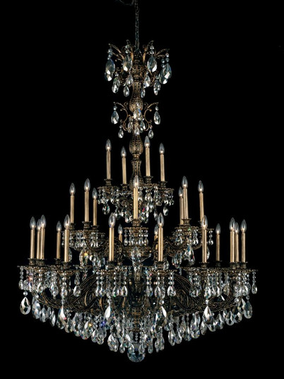 Milano 28 Light 120V Chandelier in French Gold with Clear Heritage Handcut Crystal (168|5688-26H)