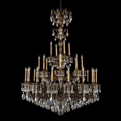 Milano 28 Light 120V Chandelier in Florentine Bronze with Clear Heritage Handcut Crystal (168|5688-83H)