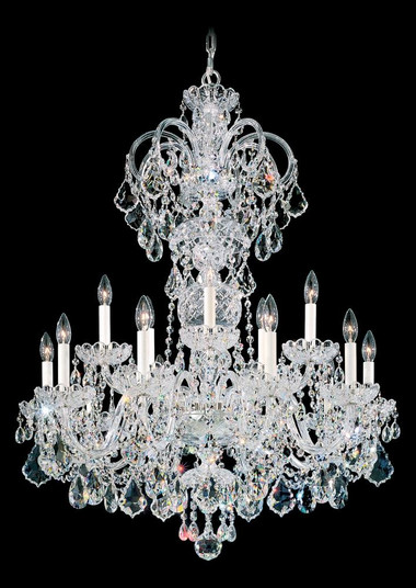Olde World 15 Light 120V Chandelier in Polished Silver with Clear Heritage Handcut Crystal (168|6814-40H)