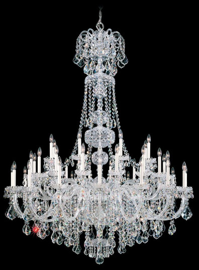 Olde World 45 Light 120V Chandelier in Polished Silver with Clear Heritage Handcut Crystal (168|6861-40H)