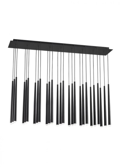 Modern Pylon dimmable LED 27 Light Ceiling Chandelier in a Nightshade Black finish (7355|700TRSPPYL27TB-LED930120)