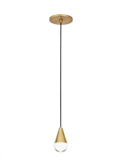 Modern Cupola dimmable LED 1-light Ceiling Pendant Light in a Natural Brass/Gold Colored finish (7355|700TRSPCPA1RNB-LED930)