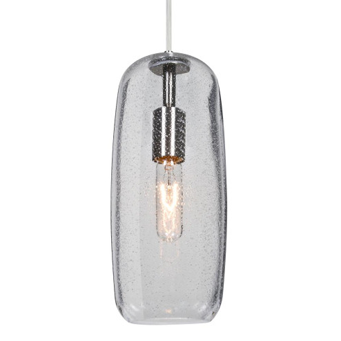 Besa, Pinot 13 Cord Pendant, Clear Bubble, Satin Nickel FInish 1x60W Incandescent (127|1JT-PINOT13CL-SN)