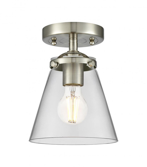 Cone - 1 Light - 6 inch - Brushed Satin Nickel - Semi-Flush Mount (3442|284-1C-SN-G62)