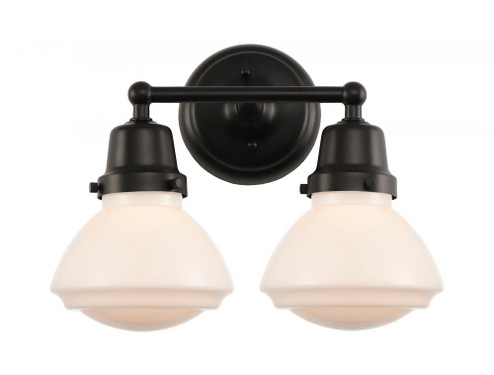 Olean - 2 Light - 15 inch - Matte Black - Bath Vanity Light (3442|623-2W-BK-G321)