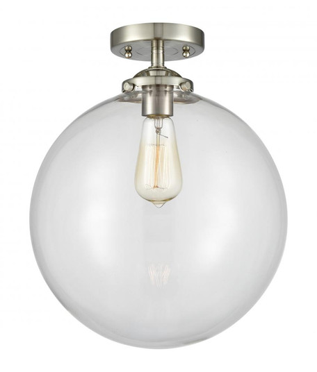 Beacon - 1 Light - 12 inch - Brushed Satin Nickel - Semi-Flush Mount (3442|284-1C-SN-G202-12-LED)