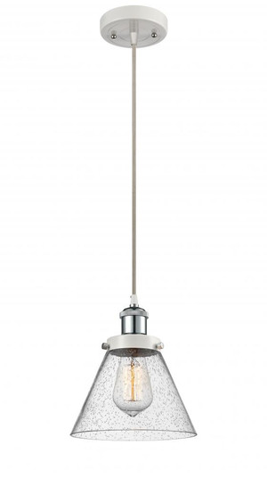 Cone - 1 Light - 8 inch - White Polished Chrome - Cord hung - Mini Pendant (3442|916-1P-WPC-G44)