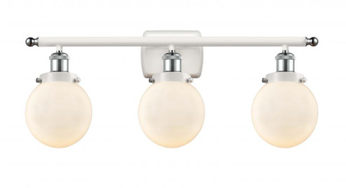 Beacon - 3 Light - 26 inch - White Polished Chrome - Bath Vanity Light (3442|916-3W-WPC-G201-6-LED)