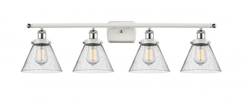 Cone - 4 Light - 38 inch - White Polished Chrome - Bath Vanity Light (3442|916-4W-WPC-G44-LED)