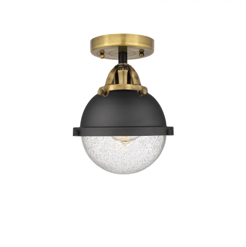 Hampden - 1 Light - 7 inch - Black Antique Brass - Semi-Flush Mount (3442|288-1C-BAB-HFS-64-BK-LED)