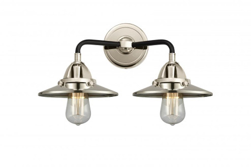 Railroad - 2 Light - 16 inch - Black Polished Nickel - Bath Vanity Light (3442|288-2W-BPN-M1-PN)