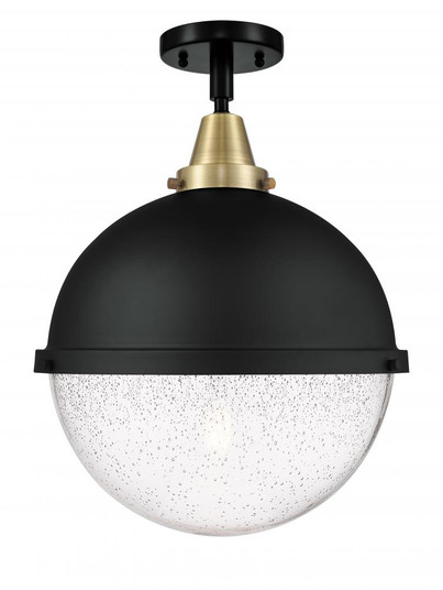 Hampden - 1 Light - 13 inch - Black Antique Brass - Semi-Flush Mount (3442|447-1C-BAB-HFS-124-BK-LED)