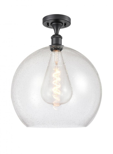Athens - 1 Light - 14 inch - Matte Black - Semi-Flush Mount (3442|516-1C-BK-G124-14-LED)