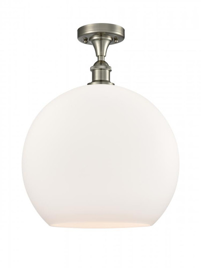 Athens - 1 Light - 14 inch - Brushed Satin Nickel - Semi-Flush Mount (3442|516-1C-SN-G121-14-LED)